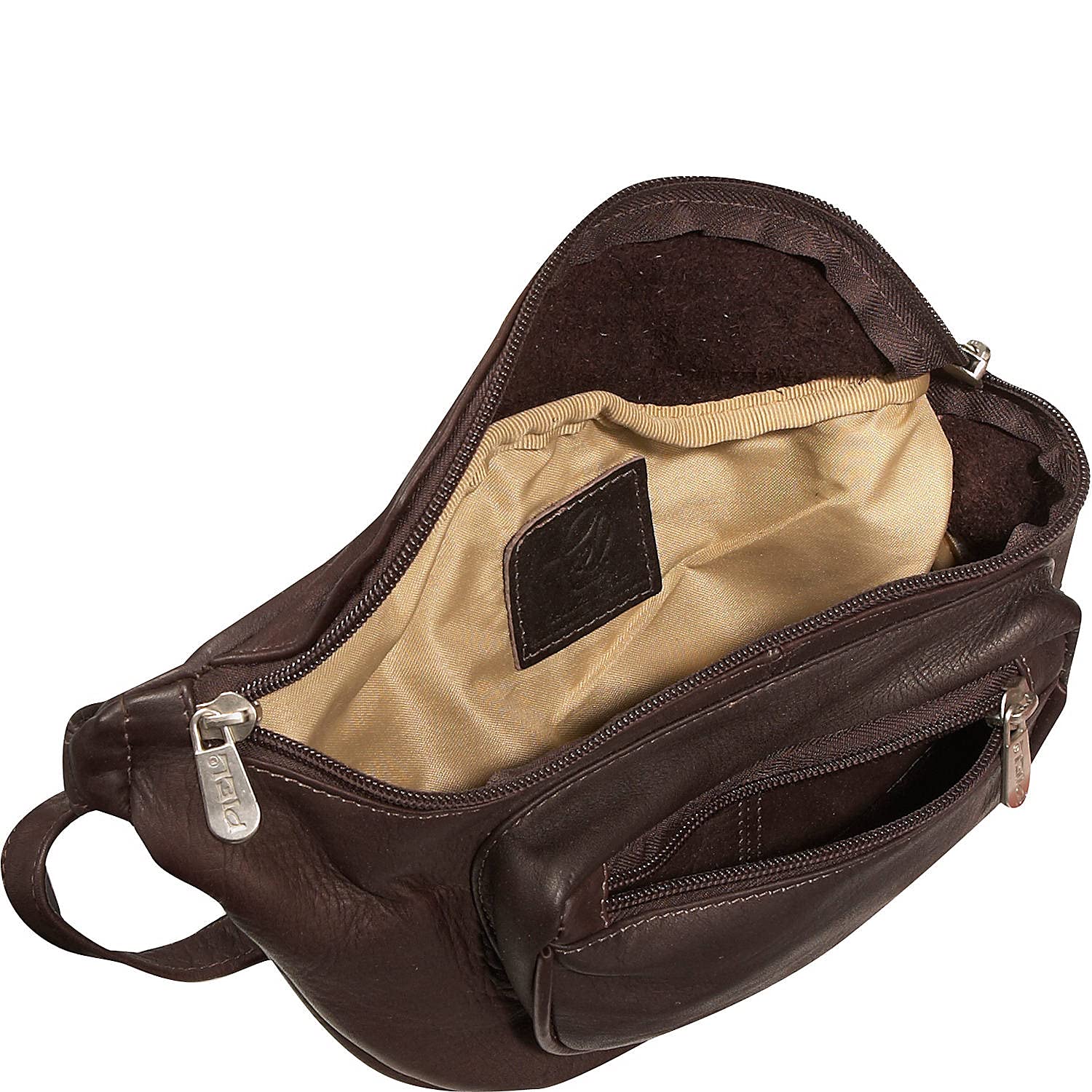 Piel Leather Travelers Waist Bag, Chocolate, One Size