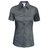 NE PEOPLE Womens Tailored Short Sleeve Button Down Shirt (S-3XL)