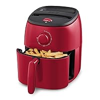 DASH Tasti-Crisp™ Electric Air Fryer Oven, 2.6 Qt., Red – Compact Air Fryer for Healthier Food in Minutes, Ideal for Small Spaces - Auto Shut Off, Analog, 1000-Watt