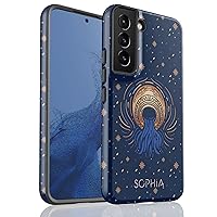 Custom Aquarius Zodiac Sign, Astrology Personalized Name Case, Designed for Samsung Galaxy S24 Plus, S23 Ultra, S22, S21, S20, S10, S10e, S9, S8, Note 20, 10