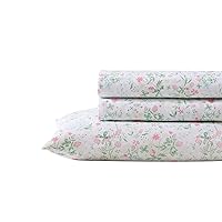 Laura Ashley Kids - Twin Sheets, Soft Wrinkle-Resistant Toddler Bedding Set, Fun & Whimsical Bedroom Decor (Posey Dance Pink, Twin/Twin XL)