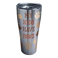 Tervis My Kids Have Paws Stainless Steel Tumbler with Clear and Black Hammer Lid 30oz, Silver
