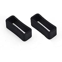 2X 30mm Black Rubber Replacement Watch Strap Band Keeper Buckle Holder Retainer Loops