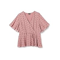 City Chic Plus Size TOP Eloise, in Pink Polka DOT, Size, XS
