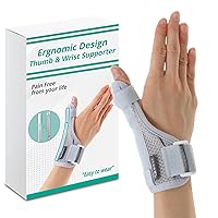 QQOLi Thumb & Wrist Brace -Pain Relief , Stabilizer splint for Arthritis , Wrist pain , Tendonitis , CMC Joint , Sprained and Carpal Tunnel Supporting / Right & Left hands / women men/ Lightweight and Breathable (GLAY)