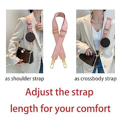 TOURDREAM Adjustable Soft Crossbody Strap for Pochette Accessories Replacement Strap, Wide Canvas Strap for Designer Purse