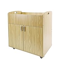 FixtureDisplays® Wooden Changing Table with Pad for Infants and Children, Natural Finish 18541-NEW-2D