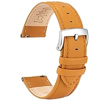 Leather Watch Bands Strap Quick Release, Elegant & Soft Top Grain Genuine Leather Watch band for Men Women, 22mm 21mm 20mm 18mm 16mm Replacement Straps for Watch & Smartwatch