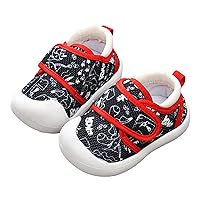 Toddler Boys Unisex Sneakers Baby Walking Shoes Breathable Barefoot Shoes Hook and Loops Running Shoes