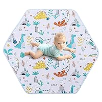 MEM Hexagon Playpen Mat Fits Regalo Play Yard 6-Panel and California Beach Co Playpen Hiccapop Playpen, Cushioned Non-Slip Baby Play Mat, Crawling Mat for Floor, Washable Pack 'N Play Mattress Pad