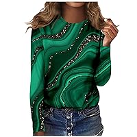 FYUAHI Women's Fashion Casual Long Sleeve Fall Tops for Women Work Casual Halloween Print Round Neck Pullover Top Blouse