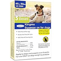 Flea and Tick Prevention for Dogs, Dogs Flea & Tick Treatment with Fipronil, Long-Lasting & Fast-Acting Topical Flea & Tick Control Drops (3 Doses, 45-88lbs)