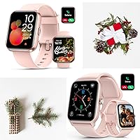 Pink Smartwatch Fiteness Tracker for Women, Christamas Gifts for Mom, Girl Frinds, Sisters, Wife, etc