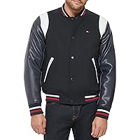 Tommy Hilfiger Men's Mixed Media Varsity Bomber Jacket