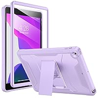 Soke Case for iPad 9th/8th/7th Generation 10.2-Inch (2021/2020/2019 Release), with Built-in Screen Protector and Kickstand, Rugged Full Body Protective Cover for Apple iPad 10.2 Inch - Violet