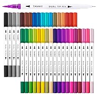 Coloring Markers Pen, Dual Brush Tip Marker for Adult Coloring, 34 Color  Calligr