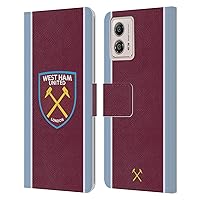 Head Case Designs Officially Licensed West Ham United FC Home 2021/22 Crest Kit Leather Book Wallet Case Cover Compatible with Motorola Moto G53 5G
