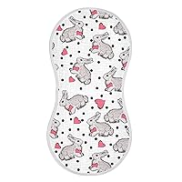 xigua 4 Pack Cute Rabbits Muslin Baby Burp Cloths,Super Soft Absorbent Skin-Friendly Cotton Burping Rags for Newborn, Boys & Girls,Unisexs 22x11in