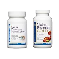 Premium Eye Health Bundle Includes Vision Essentials Gold, with 40 Mg of Lutein, for Healthy Visual Function and Ocular Pressure & Retina Defense to Support Healthy Intraocular Pressure Levels