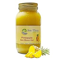 Sea Moss Gel- Wildcrafted Organic Irish Moss Non-GMO All Natural No Preservatives Vitamins and Minerals Healthy Digestion Immune Support 32 oz(Pineapple)