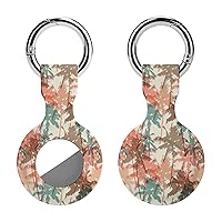 Hawaiian Palm Tree Silicone Case for Airtags Holder Tracker Protective Cover with Keychain Air Tag Dog Collar Accessories