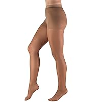 Truform Sheer Compression Pantyhose, 8-15 mmHg, Women's Shaping Tights, 20 Denier, Taupe, Queen Plus, Made in the USA