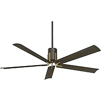 MINKA-AIRE F684L-ORB/TB Clean 60 Inch Ceiling Fan with Integrated 10W LED Light and DC Motor in Oil Rubbed Bronze/Toned Brass Finish