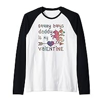 Sorry Boys Daddy Is My Valentine - Valentine's Day Unicorn Raglan Baseball Tee