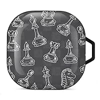 Chess Piece and Board Pattern Printed Bluetooth Case Cover Hard PC Headset Protective Shell for Samsung Headset