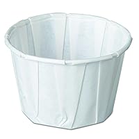 F200 2-Ounce Capacity 1-3/8-Inch Height White Color Pleated Paper Portion Cup 250-Pack (Case of 20)