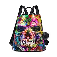 ALAZA Colorful Skull Backpack for Daily Shopping Travel