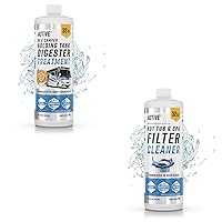 ACTIVE RV Holding Tank Digester Treatment and Hot Tub & Spa Filter Cleaner - Includes 32oz RV Black Tank Treatment and 32oz Hot Tub Filter Cleaning Solution