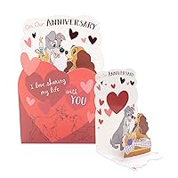 Disney Lady & The Tramp Anniversary Card for Him/Her - Stunning Pop-Up Design