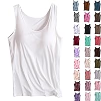 Tank Top for Women with Built in Bra Loose Fit Running Sports Sleeveless Workout T-Shirts Stretchy Gym Tanks