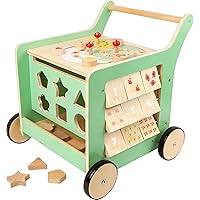Wooden Toys Premium Pastel Wooden Baby Walker and playcenter Move it! Designed for Toddlers 12+ Months, Multi (10947)