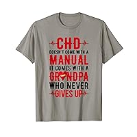 CHD Warrior Grandpa Never Gives Up Congenital Heart Disease T-Shirt