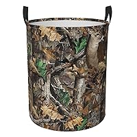 Camo Deer Camouflage Hunting Circular Storage Bin Organizer Round Basket for Laundry Hamper Bedroom Clothes Medium