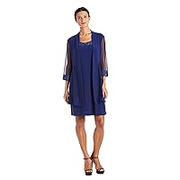 R&M Richards Women s Two-Piece Embellished Shift Dress with Jacket