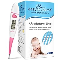 Easy@Home 25 Pack Ovulation Test Strips + Basal Body Thermometer EBT-018 Pink