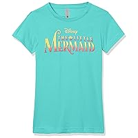 Disney, Big Princesses Little Mermaid Logo Girls Short Sleeve Tee Shirt