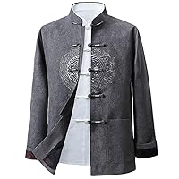 Traditional Chinese Style Embroidered Hanfu Top Tang Men's Kung Fu Jacket Coat Cheongsam Year Coat Formal Dress