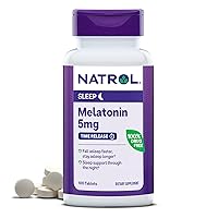 Natrol Time-Release Melatonin 5 Mg, Dietary Supplement for Restful Sleep, 100 Tablets, 100 Day Supply