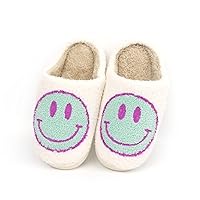 Smiley Face Slippers Smiley Slippers for Women Indoor and Outdoor Smiley Face Slippers for Women House Shoes Soft Slippers for Women and Men (green,6.5)