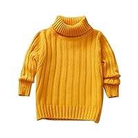 PATPAT Baby Boy Girl Pullover Sweater Toddler Long Sleeve Solid Color Turtleneck Knitted Sweaters Dress Infant Fall Winter Warm Clothes