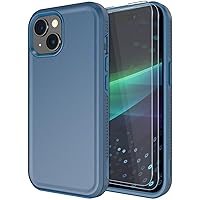 Diverbox for iPhone 15 Case [Shockproof] [Dropproof] [Tempered Glass Screen Protector ],Heavy Duty Protection Phone Case Cover for Apple iPhone 15 6.1 inch (Blue -2in1)