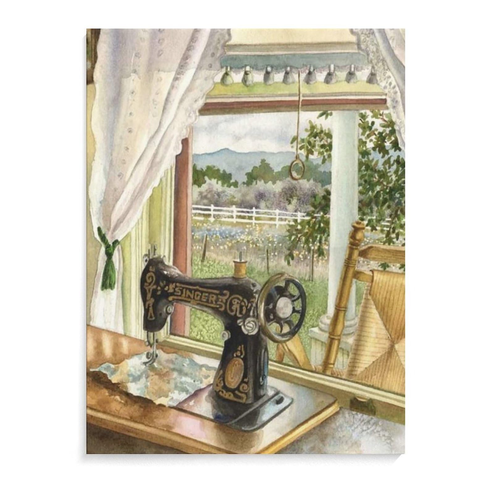 Posters Vintage Sewing Machine Art Poster Tailor's Gift Poster Canvas Art Posters Painting Pictures Wall Art Prints Wall Decor for Bedroom Home Office Decor Party Gifts 8x10inch(20x26cm) Unframe-sty