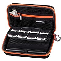 Smatree Carry Case for Nintendo New 2DS XL/New 3DS XL, Hard Protective Shell bag for New Nintendo 3DS/New 2DS Console & games - Black/Orange