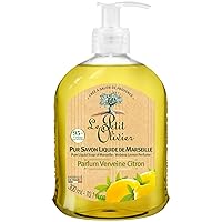 Pure Marseille Liquid Soap - Verbena Perfume - Gently Cleanses Skin - Delicately Perfumed - Vegetable Origin Based - 10.1 oz