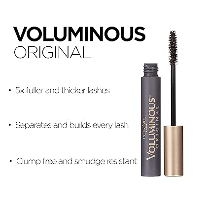 L'Oréal Paris Makeup Voluminous Original Volume Building Waterproof Mascara, Carbon Black, 0.23 Fl Oz