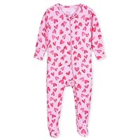 Baby Girls' Toddler Buttery-Soft Snug Fit Footed Pajamas with Viscose Made with Eucalyptus